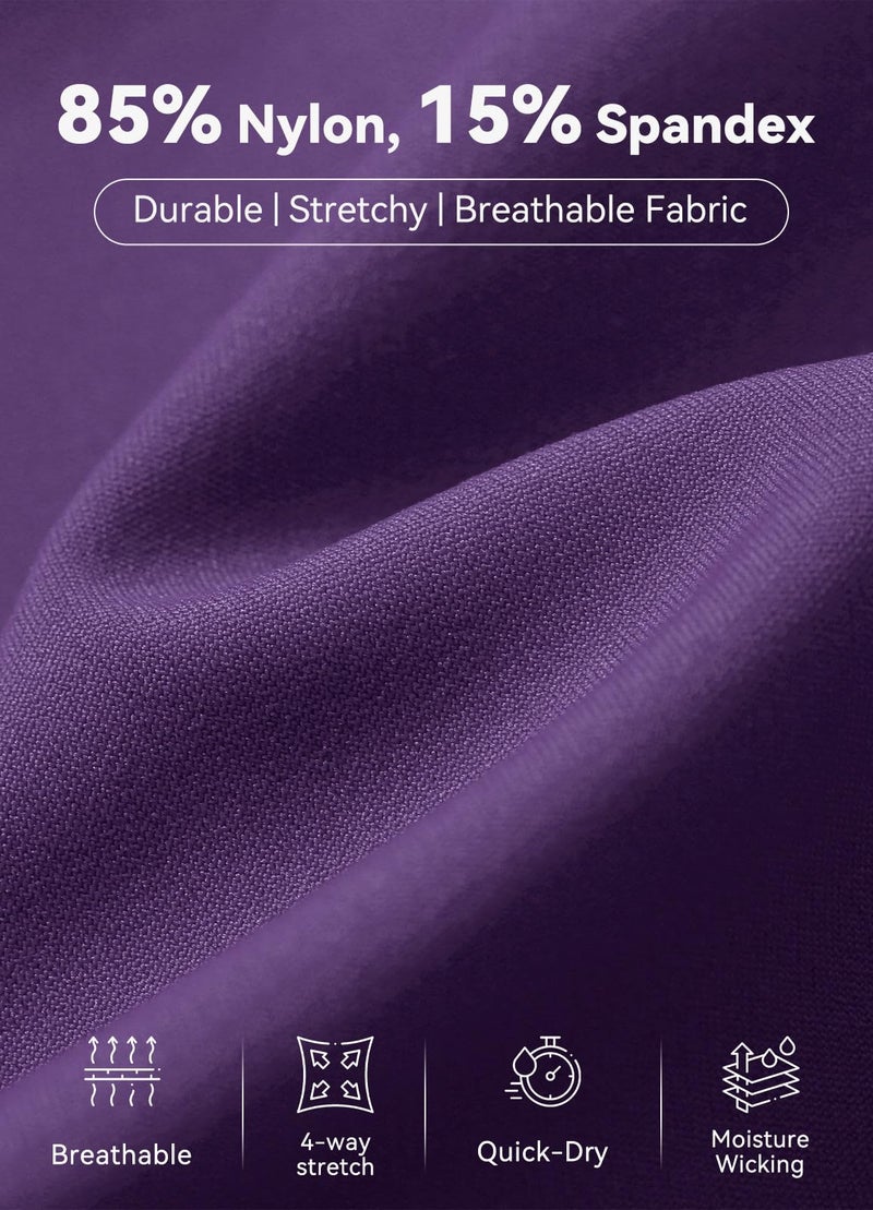 باليف سراويل ركوب الخيل النسائية من Baleaf، سراويل الفروسية ذات المقعد الكامل، سراويل ضيقة من السيليكون، جيب بسحاب، أرجواني مقاس XL - Image 4